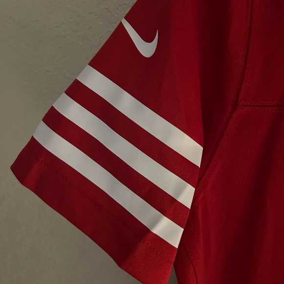 NWT WOMENS DEEBO SAMUEL LARGE SCARLET ALTERNATE GAME JERSEY SHORT SLEEVE - Picture 9 of 11